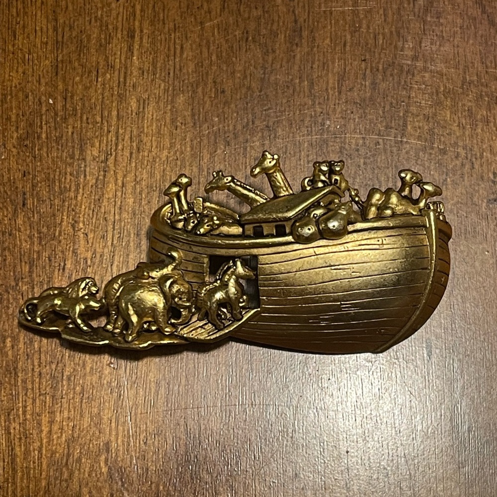 FANTASTIC LARGE NOAH’S ARK ARC PIN SIGNED AJC